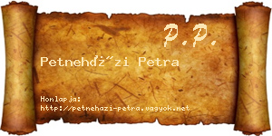Petneházi Petra névjegykártya
