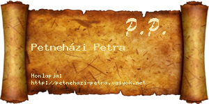 Petneházi Petra névjegykártya